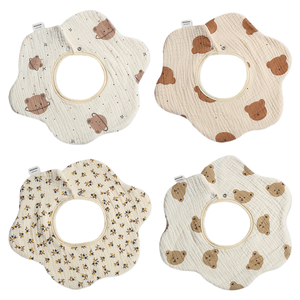 Buena calidad Xinyunzy Four Seasons algodón Toalla de gasa de 6 capas 360 grados puede girar Anti-vómito babero Baby Spit Pocket - Product Image 1