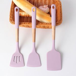 10-Piece Non-toxic <b>Silicone</b> Kitchen Utensils Set Nonstick Cooking <b>Silicone</b> Utensils Set with Wooden Handle - Product Image 2