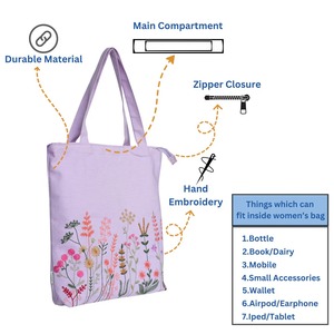 Export Quality Purple Lavender Fields Tote Bag Stylish Floral Canvas Bag for Women Shopping and Casual Carry Available For Sale - Product Image 2
