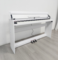88 Key Digital Piano Stylish ABS Matte Keyboard White PVC Wood Grain Electronic Music Instrument