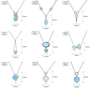 Collares de Larimar Natural XYOP, Joyería Fina de Plata 925 de Fábrica Mayorista - Product Image 6