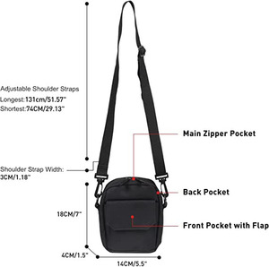 कस्टम महिला पुरुष कंधे दूत बैग गर्दन थैली गोफन फोन मिनी crossbody बैग - Product Image 3