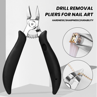 Pince à bec d'aigle en acier inoxydable noir, outil professionnel pour le nail art, vente en gros, pour salon et usage domestique