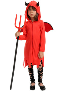 Novedades en Disfraces de Cosplay Rojos para Niños, Mono con Capucha para Niños, Vestido para Fiesta, Actuación, Halloween, Disfraz de Diablo para Niñas y Niños - Product Image 6