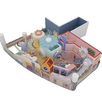 Custom Magic Garden Kids Area Valla interior Piscinas de bolas Castillo travieso Parque infantil interior con tobogán