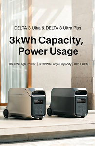 สถานีไฟฟ้าสำรองฉุกเฉินแบบพกพา DELTA 3 Ultra Plus LiFePO4 3600W พร้อมระบบ MPPT รีโมทคอนโทรล และพอร์ตจ่ายไฟแบบ Pure Sine - Product Image 2