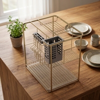 Panier coulissant en fil métallique à haute capacité de charge pour cuisine de complexe hôtelier et accessoires de meuble pour projets à grande échelle