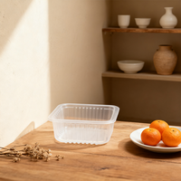Boîte individuelle transparente jetable de qualité alimentaire en PP, petit récipient carré en plastique pour pâtisserie