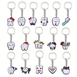 Llavero de PVC con Forma de Diente, Kawaii, Bonito, de Goma Suave, Impermeable, Regalos para Clínicas Dentales, Hebilla con Logotipo Personalizado, Tamaño Personalizado - Product Image 1