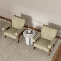 Fauteuil de salon confortable en bois massif et flanelle, style moderne et décontracté, YOUTAI