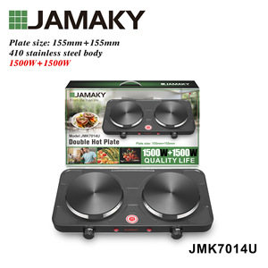 เตาไฟฟ้าคู่ JAMAKY ขนาด 155 มม.+155 มม. 1500 วัตต์+1500 วัตต์ ตัวเครื่องสแตนเลส สำหรับทำอาหารที่บ้าน - Product Image 1