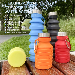 Bouteilles d'eau pliables écologiques sans BPA, type shaker, en silicone pliable - Product Image 6