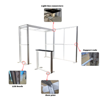 Stand d'exposition modulaire sans cadre portable sur mesure 10x10 20x10 3x3 avec panneau lumineux SEG pour salon professionnel