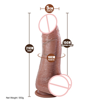1,21 Pfund Dicker Realistischer Stoßdildo Vibrator mit Saugnapf 10 Vibrationsmodi 7 Stoßmodi 42°C Heizfunktion G-Punkt Sexspielzeug Consolador