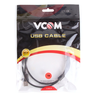 VCOM OEM kabel pengisi daya ponsel, kabel USB mikro USB USB 2.0 panjang 1m 1.5m 1.8m hitam