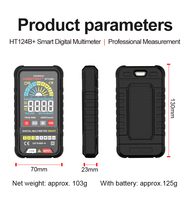 HABOTEST HT124B + Multimeter kapasitansi AC DC pintar 4000 hitungan 0-600V Tampilan TN tegangan AC/DC-Multitester DMM paling populer