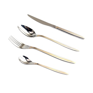 Vàng giọng thép không gỉ 4-mảnh đặt thiết lập Flatware Set - Product Image 1