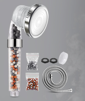 Douche à main filtrée avec perles minérales ioniques pour salle de bain, avec fonctions d'aromathérapie et de massage, design contemporain, finition chromée