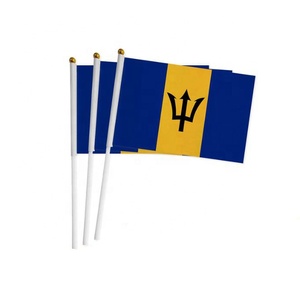 Petit mini drapeau à main mauricien à bas prix drapeau mauricien bâton drapeaux nationaux de pays à dessus rond - Product Image 6