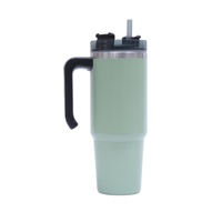 Nouvel Arrivage – Bouteille d'eau isotherme en acier inoxydable 30 oz avec logo personnalisé, double paroi, paille et poignée pour voiture