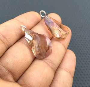 Vente en gros de 2 pièces magnifique pendentif en pierre précieuse amétrine naturelle breloque en argent sterling 92.5 avec placage à l'or superbe cadeau en pierre - Product Image 2