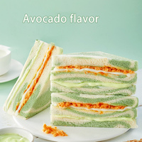 Sandwich petit-déjeuner nutritif, pain de grano de maïs, farine de blé, pack en vrac sucré avec garniture de viande, purée de taro, style burger chinois