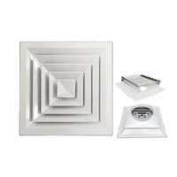 Grille d'aération carrée en plastique ABS, montage mural, cache de ventilation CVC, anti-rouille, anti-corrosion, installation facile, diffuseur de ventilation
