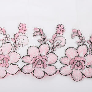 Tela de poliéster con bordado de flores para niños, tul de hilo dorado 3 D de 20 cm de ancho, con 2 tonos de colores para vestidos, muñecas, cortinas y sofá - Product Image 3