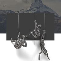 Figurines d'Hommes Escaladeurs Créatives en Résine 3D Uniques à Fixer au Mur Figurine d'Escaladeur Unique Finition à la Main Statue