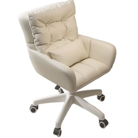Chaise de bureau confortable à hauteur réglable, pivotante et coulissante, en cuir, ergonomique, pour chambres à coucher et salons
