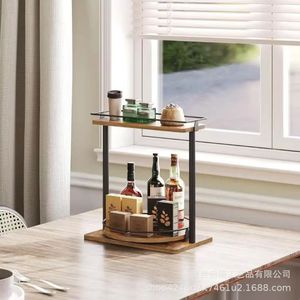 Wooden Double Layer <b>Spice</b> <b>Rack</b> <b>Rotating</b> Kitchen Condiment Organizer Countertop Storage 2 Tier Multipurpose - Product Image 2