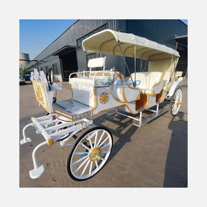 Calèche de tourisme blanche à trois rangées pour parc, calèche électrique pour mariage, facile à utiliser - Product Image 1