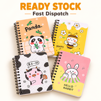 Carnet de notes A6 à spirale motif dessin animé mignon, bloc-notes de poche à feuilles mobiles, cadeau pour étudiants, papeterie, vente en gros d'usine