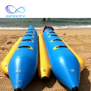 Factory price <span class=keywords><strong>10</strong></span> seater flying fish high quality cheap inflatable banana boat toys inflatable water games - Product Image 1