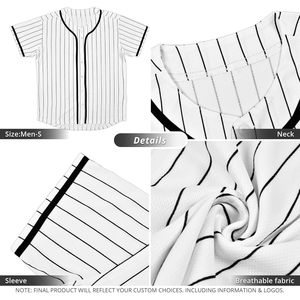 Camiseta de Béisbol a Rayas, Unisex, para Adultos, Lisa, con Botones, Transpirable, Uniforme Deportivo para Equipos - Product Image 4