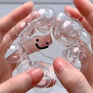Juguete de burbujas de cristal para apretar, juguete antiestrés de descompresión y rebote lento, juguetes blandos con sonido musical y de enojo. - Product Image 6