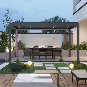 Pérgola con listones RGB personalizada, persiana impermeable de aluminio, cenador para exteriores, <span class=keywords><strong>Bioclima</strong></span> para pabellón de jardín - Product Image 1