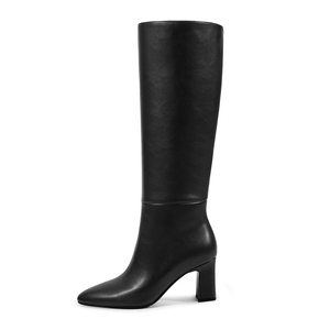 WETKISS <span class=keywords><strong>Botas</strong></span> <span class=keywords><strong>de</strong></span> PU Negras Lisas Personalizadas al por Mayor, <span class=keywords><strong>Botas</strong></span> <span class=keywords><strong>de</strong></span> Tacón Alto con Punta Alomada, <span class=keywords><strong>Botas</strong></span> Altas Hasta la Rodilla Estilo Retro <span class=keywords><strong>de</strong></span> los 70 para <span class=keywords><strong>Mujer</strong></span>, para Otoño e Invierno - Product Image 2