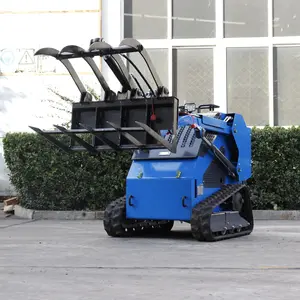 Envío gratis HT460 ruedas/pista tipo Skid Steer cargador con cubo de alta descarga pinza hidráulica