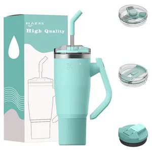 Lead-Free Rotatable Handle High End Office Gift Tumbler With Straw Ideal for Hydration During Workouts