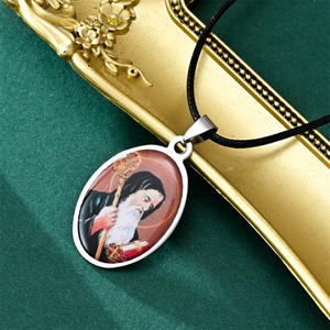 Collar de Cadena de Oro de Diseño de Joyería de Moda al por Mayor para Damas, Imagen de María y el Niño Jesús - Product Image 5