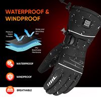 Gants de ski d'hiver en coton chauffant rechargeable pour hommes 7.4V 3200mAh pour sports de plein air, moto et snowboard