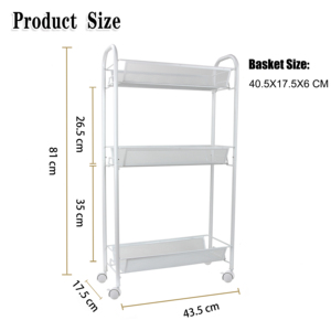 Nhà sử dụng 3 Tier kim loại lưới tiện ích cán giỏ hàng nhà bếp dây Rau giỏ lưu trữ xe đẩy - Product Image 6