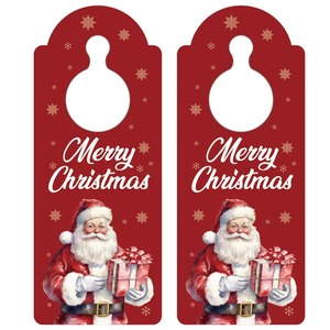 Christmas <strong>Art</strong> <strong>Paper</strong> Door Hanging Card Santa Claus Door Sign Doorknob Ornament Recyclable Party Scene Decoration 100pcs - Product Image 3