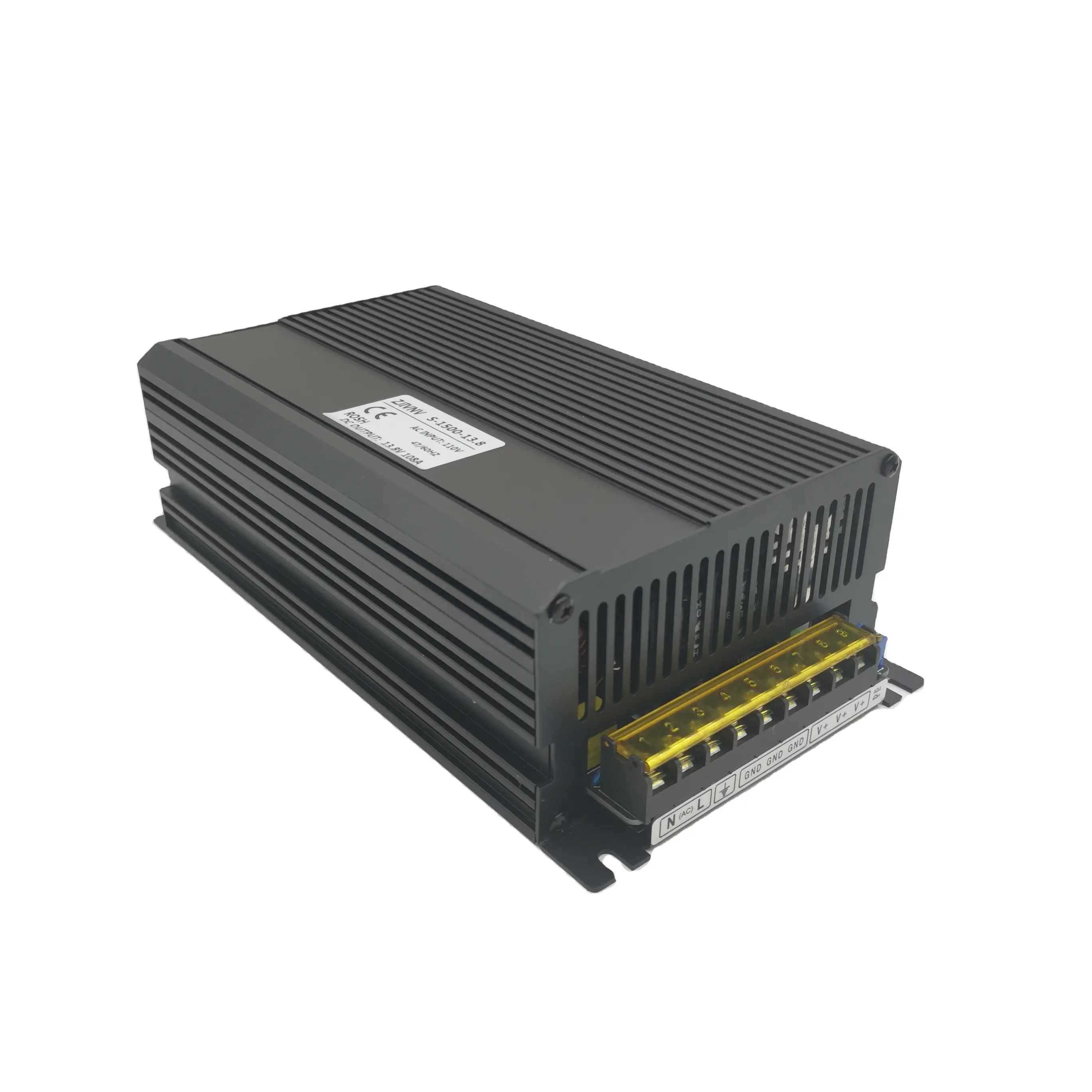 Fuente de alimentación de 110V, 220v, CA, 90v, CC, conmutación de 1500w, 16.6A, salida única, carcasa negra, S-1500-90 de potencia completa