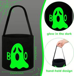 Bolsa de Dulces Plegable que Brilla en la Oscuridad, Cubo Luminoso Portátil para Niños, Cesta de Regalo para Halloween - Product Image 5