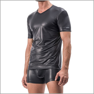 Nouveau design personnalisé, tissu en cuir, <span class=keywords><strong>boxer</strong></span> en cuir pour hommes, t-shirt <span class=keywords><strong>pas</strong></span> <span class=keywords><strong>cher</strong></span>, shorts, ensembles <span class=keywords><strong>de</strong></span> sous-vêtements - Product Image 1