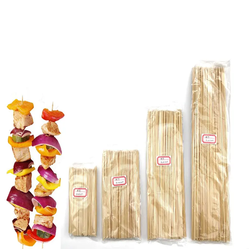 Pinchos de bambú biodegradables para barbacoa, 40cm, 50cm