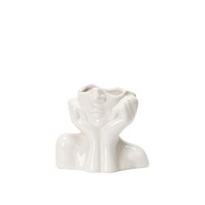 Ornamento di arte del corpo bianco <span class=keywords><strong>con</strong></span> il viso d'abbraccio <span class=keywords><strong>vaso</strong></span> in ceramica creativo per la decorazione della casa - Product Image 3