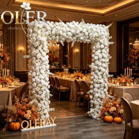 Nouvelles fleurs artificielles blanches en forme de rose pour arche de mariage, arrangement floral en soie pour décoration de toile de fond de mariage, vente en gros personnalisée